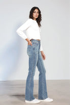 Judy Blue Tummy Control Back Embroidered Pocketed Bootcut Jeans