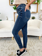 Judy Blue Medium Washed Classic Hand Sanded Skinny Jeans Jeans