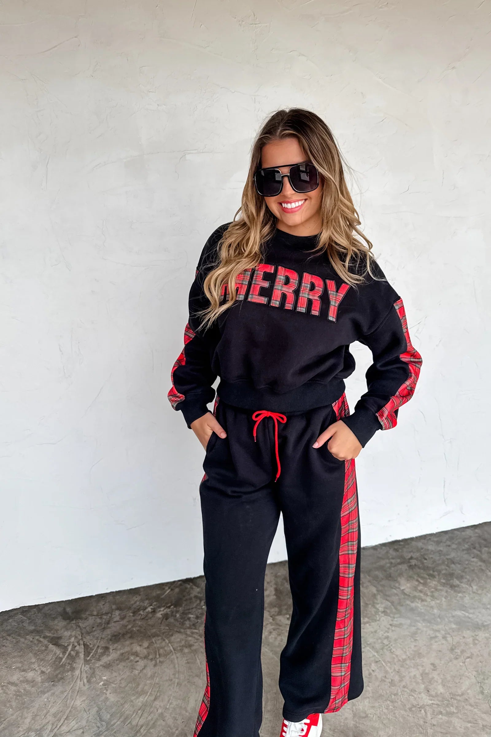 PREORDER: Blakeley Merry Plaid Pant Set Womens