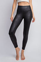 Rae Mode PU Chintz Full-Length Leggings Black Rae Mode