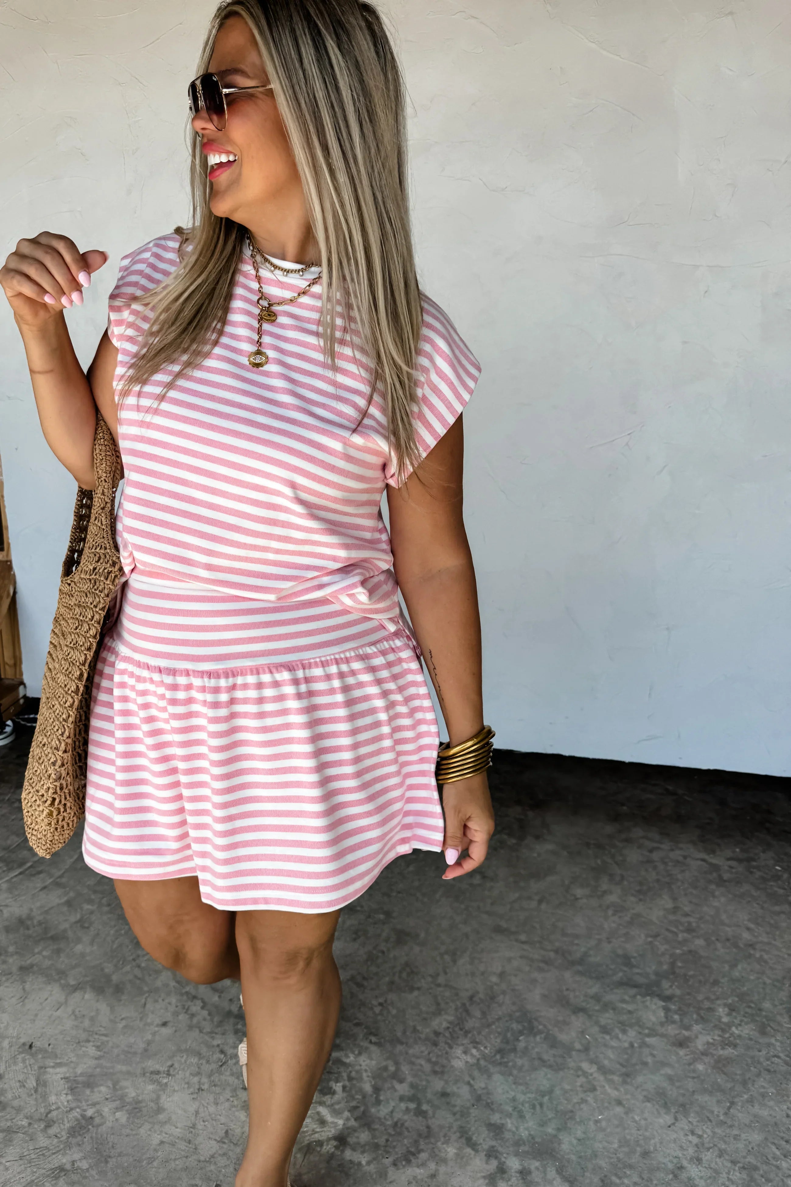 PREORDER: Coastal Stripes Skort Set Womens