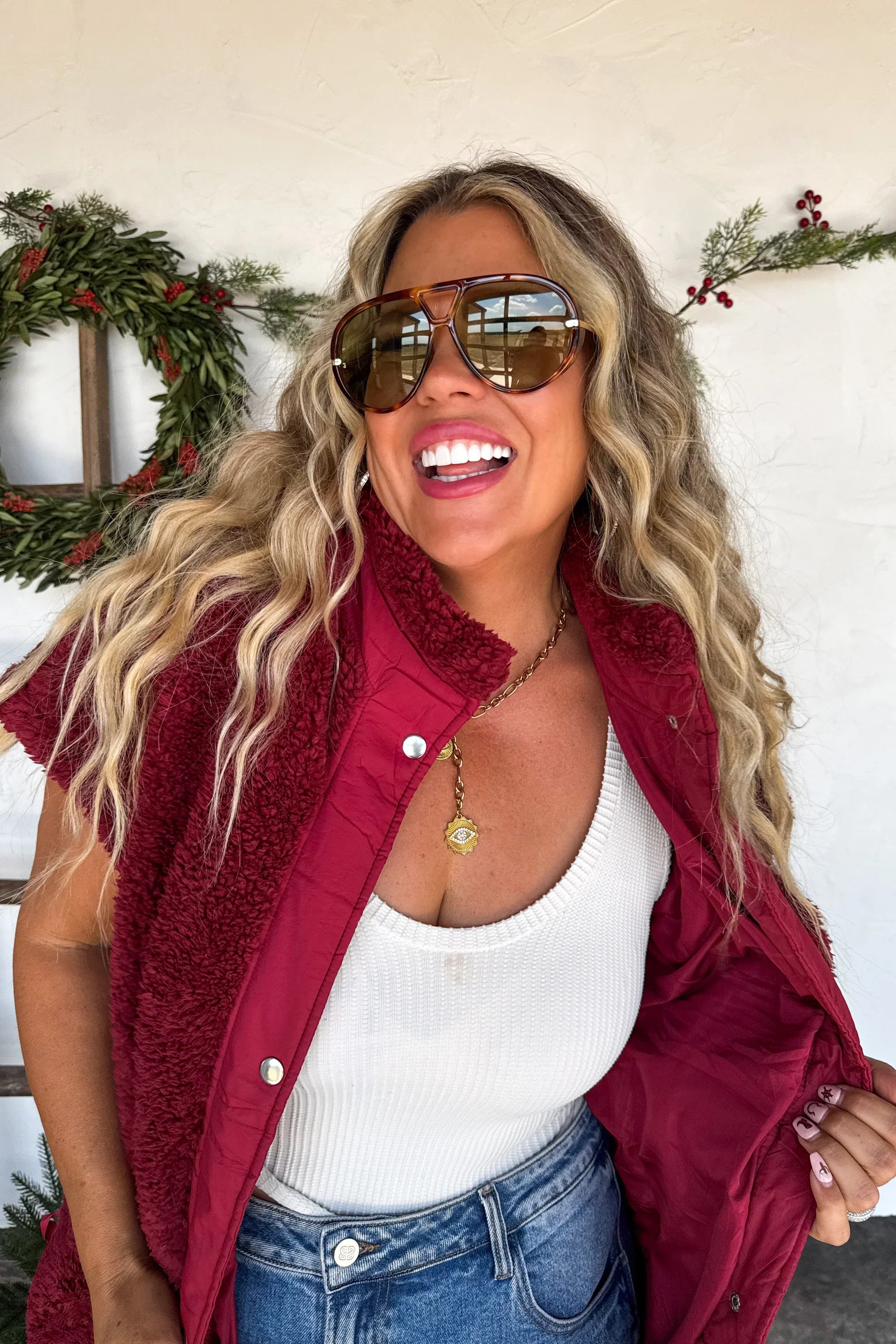 PREORDER: Blakeley Linden Sherpa Vest Jacket Womens