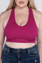 Zenana Plus Ribbed Cropped Racerback Tank Top MAGENTA ZENANA