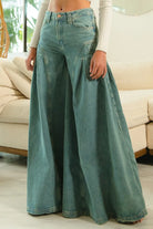 BiBi Denim Pleated Detail Wide Jeans