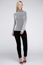 Zenana Ribbed Turtle Neck Long Sleeve Top