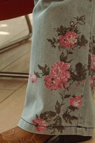 BiBi Flower Printed Denim Pants