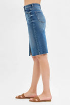 RISEN High Rise Front Slit Pencil Skirt