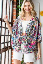 Heimish Multi Color Snake Open Cardigan