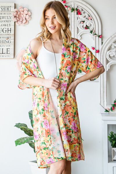 Heimish Multi Color Floral Open Cardigan Plus Size