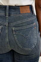 Judy Blue High Waist Double Button Frayed Hem Jeans