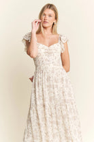 Jade By Jane Ruffle Sleeve Tiered Maxi Dress