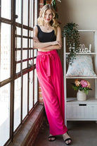 Heimish Watermelon Pink Front Tie Pants with Paperbag Waistband