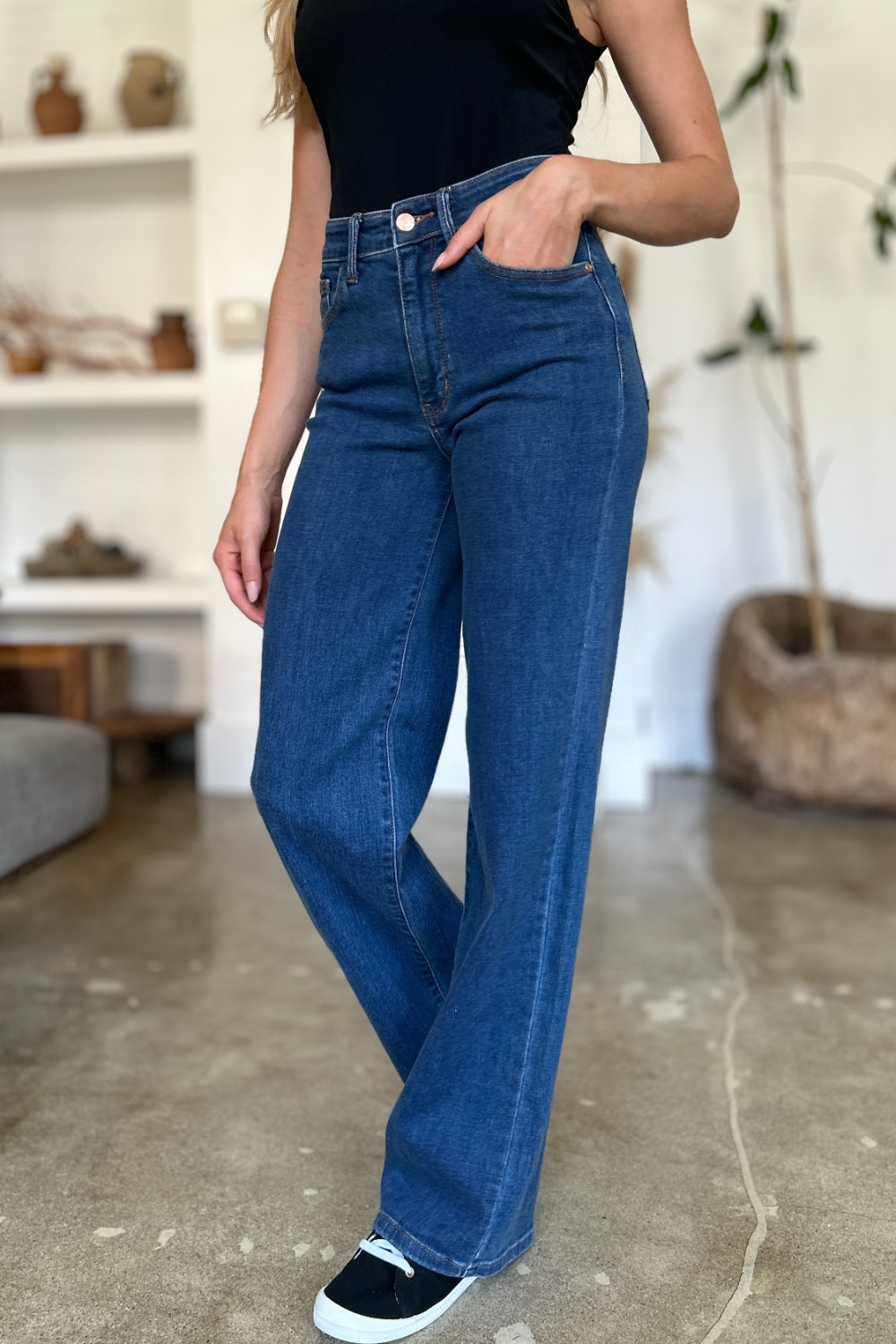 Judy Blue High Rise Straight Jeans Trendsi