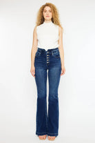 Kancan Button Fly High Rise Flare Jeans