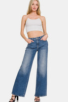 Zenana High Rise Wide Leg Jeans with Pockets Pants