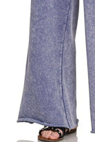 Zenana Marlin Acid Wash Fleece Palazzo Sweatpants with Pockets