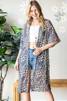 Heimish Taupe Leopard Open Front Cardigan