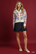 Umgee Ecru Floral Button-Up V-Neck Cardigan ECRU