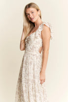 Jade By Jane Ruffle Sleeve Tiered Maxi Dress