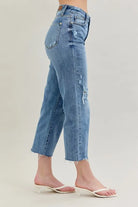 Judy Blue High Waist Destroy Crop Wide Leg Jeans
