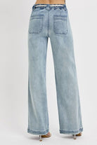 RISEN High Rise Pull On Straight Leg Jeans with Pockets