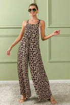 BiBi Leopard Print Wide Leg Overalls