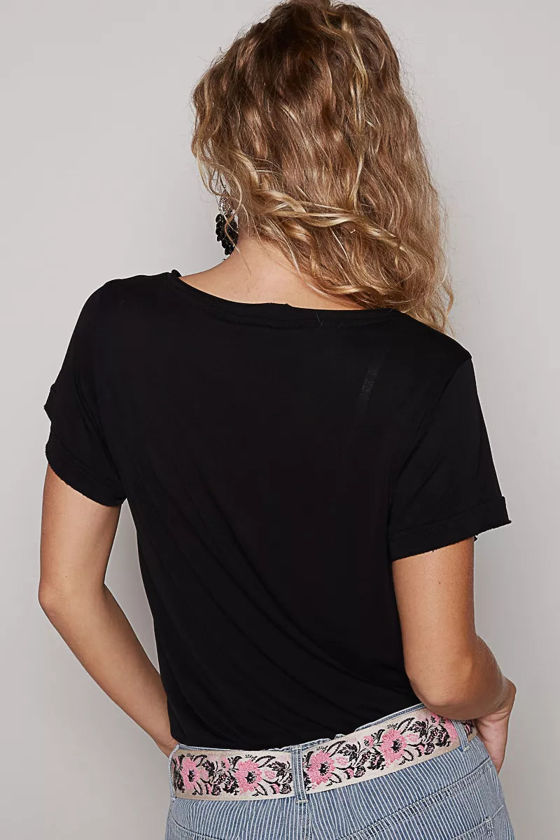 POL Basic V-Neck Short Sleeve T-Shirt