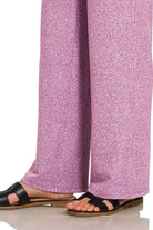 Zenana Light Plum Soft Melange Short Sleeve Tee & Long Pants Set