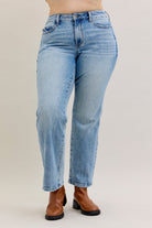 Heather Mid Rise Rigid Magic Straight Womens