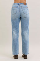 Heather Mid Rise Rigid Magic Straight Womens