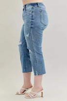 Judy Blue High Waist Destroy Crop Wide Leg Jeans