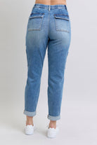 Judy Blue Clayton High Rise Cuffed Cargo Denim Jogger Womens