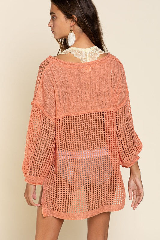 POL Oversized Fit See-through Pullover Sweater POL