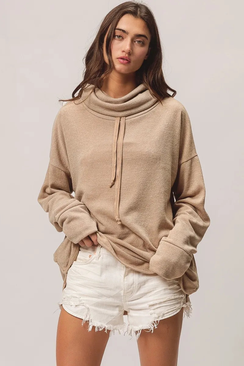 BiBi Taupe Solid Side Pocket Thumb Top