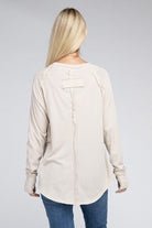 Zenana Cotton Raglan Sleeve Thumbhole Top ZENANA