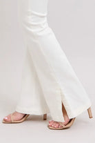 Judy Blue White High Waist Side Slit Slim Bootcut Jeans