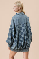 Preorder Double Take Checkered Button Up Denim Jacket