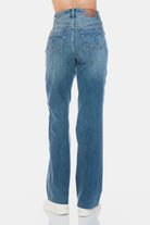 Judy Blue Tummy Control Cut Raw Hem Straight Jeans Jeans