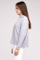 Zenana Hooded Brushed Melange Hacci Sweater ZENANA