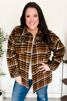 Haptics r Rust Plaid & Animal Print Button Down Jacket