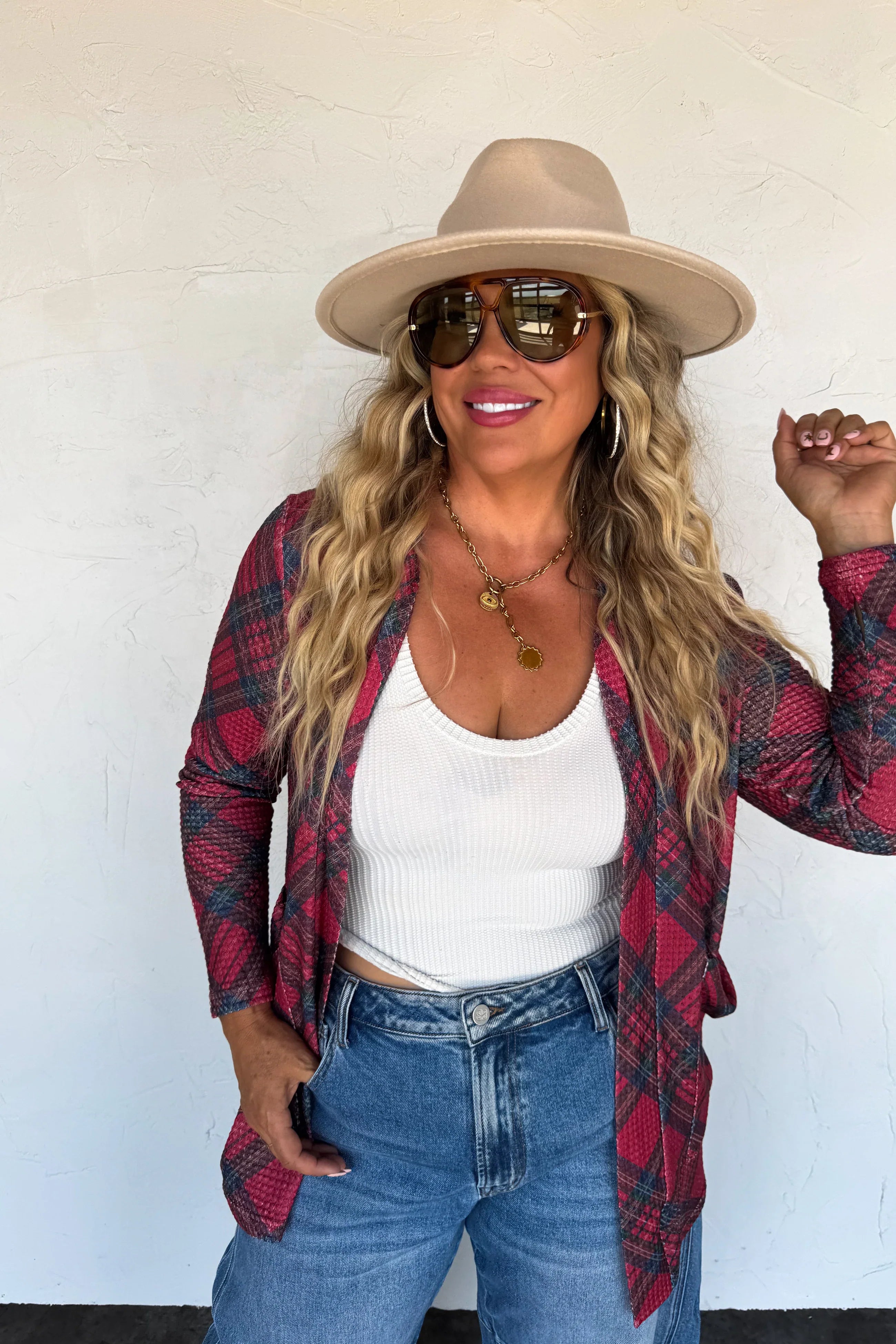 PREORDER: Blakeley Plaid Lola Cardigans Womens