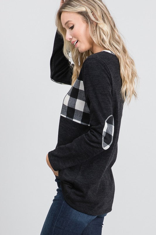 Heimish Black Plaid Checkmate Pullover