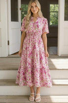 Haptics A Georgia Dream in Pink Floral Midi Dress