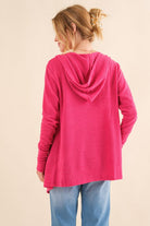 And The Why Coral Long Sleeve Open Cardigan Hoodie