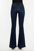 Kancan Dark Washed High Rise Slim Flare Jeans Trendsi