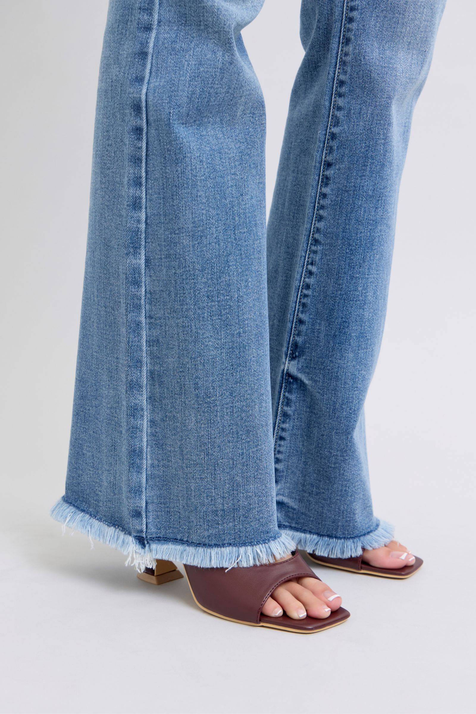 Judy Blue Medium Washed Raw Hem High Rise Bootcut Jeans Jeans