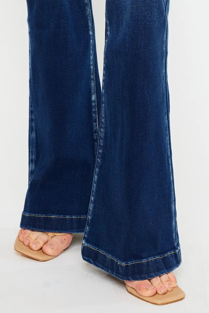 Kancan Button Fly High Rise Flare Jeans