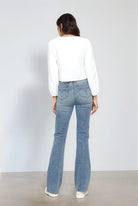 Judy Blue Tummy Control Back Embroidered Pocketed Bootcut Jeans