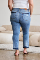 Judy Blue l Released Hem Cropped Bootcut Jeans Trendsi