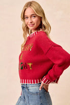 BiB Redi Christmas Theme Sequin Lattering Sweater